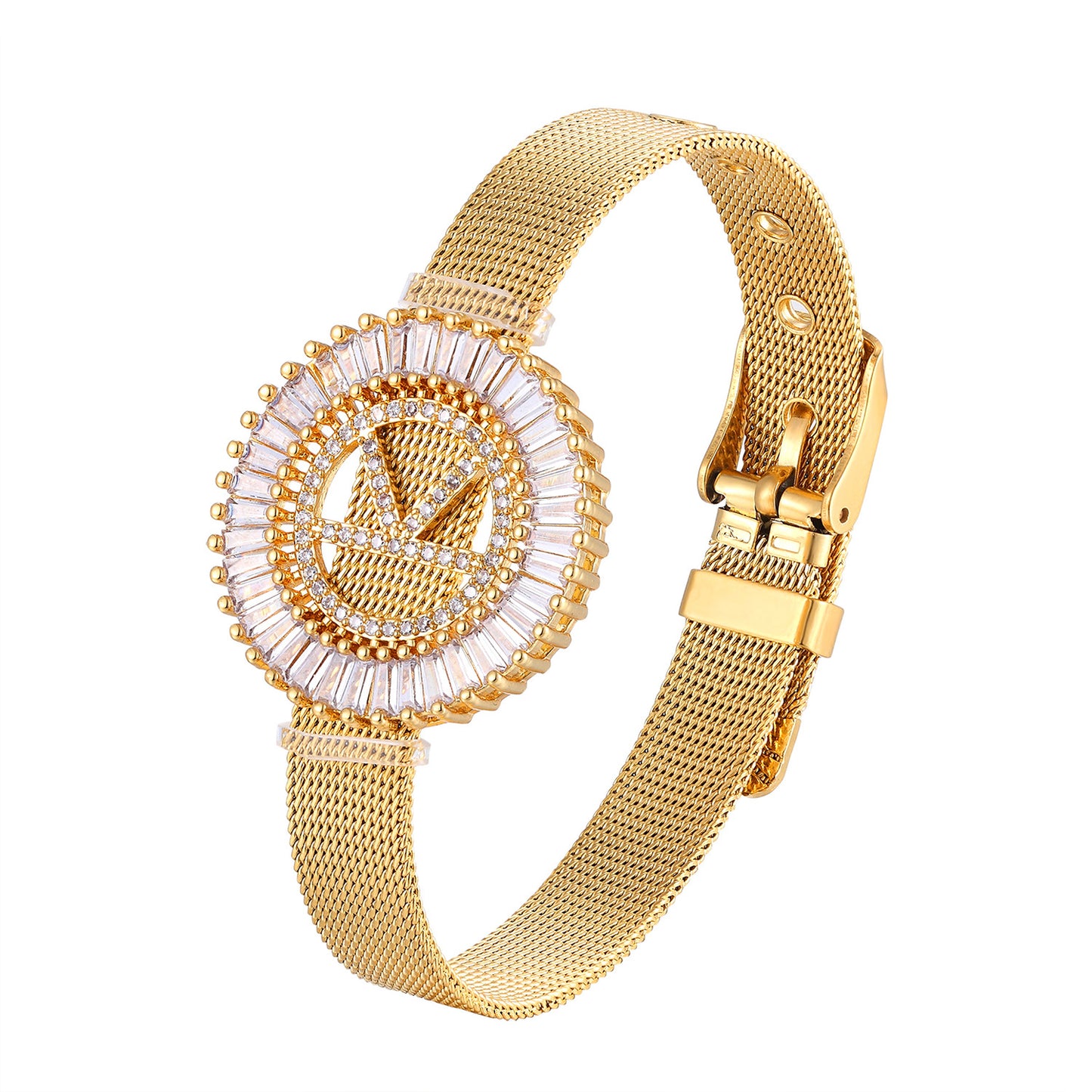 Initial Zircon Charm Bracelet