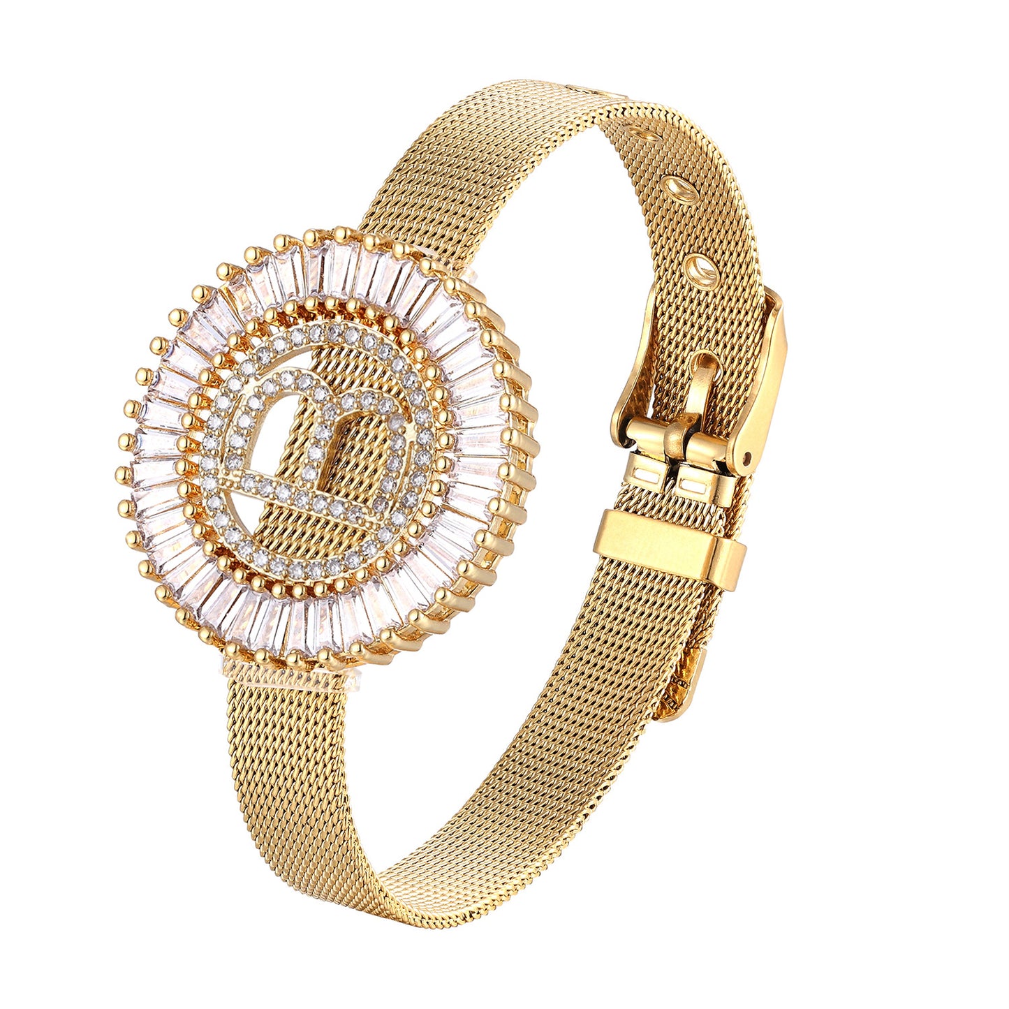 Initial Zircon Charm Bracelet