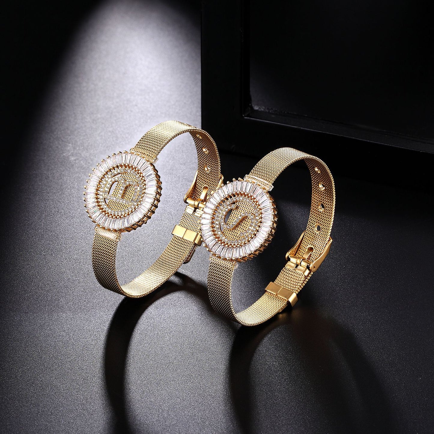 Initial Zircon Charm Bracelet