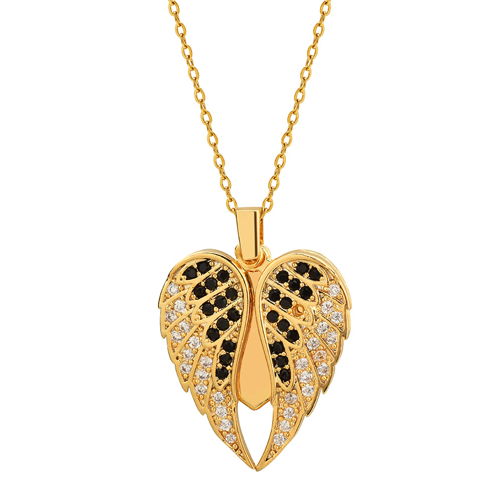 Personalized Heart Wing Necklace