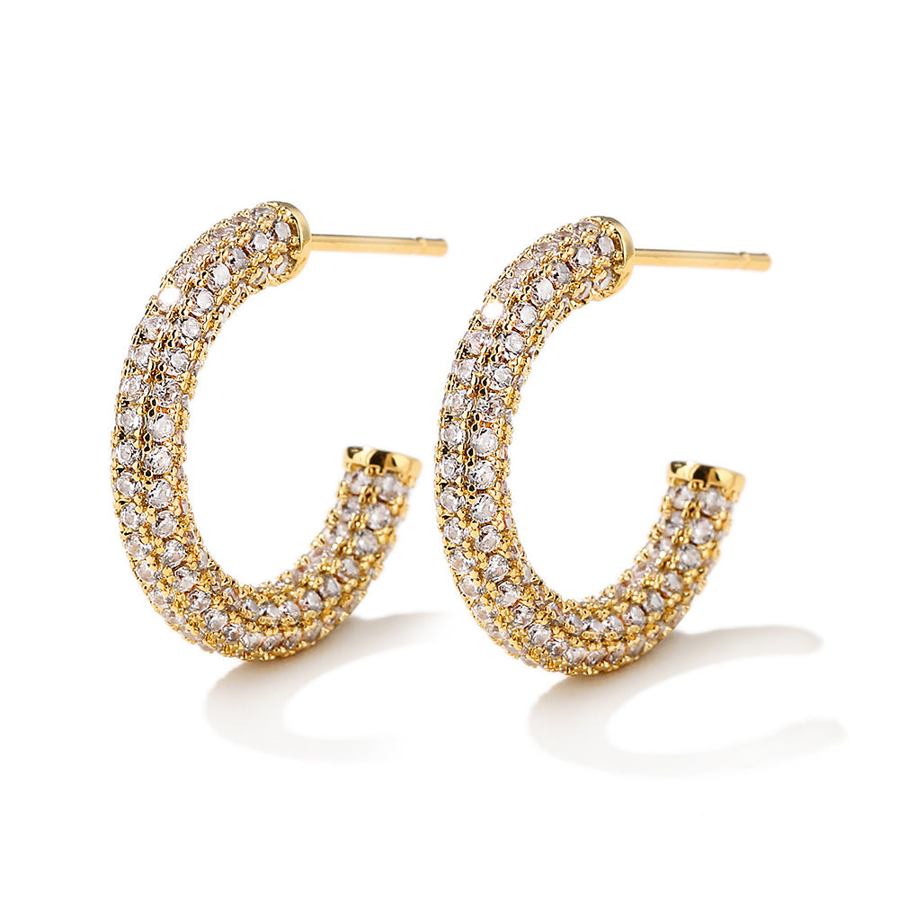 All Occasion Hoops Inlaid with Zircon