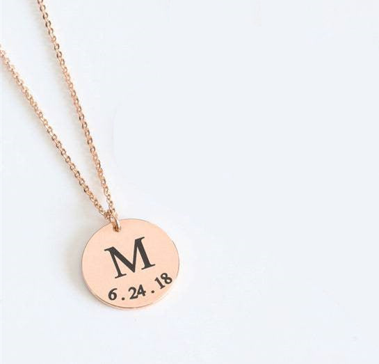 Personalized Letter Plaque Necklace