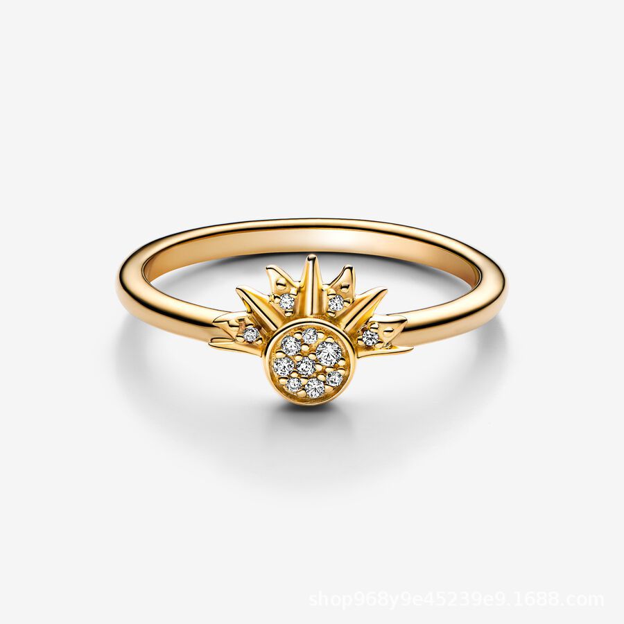 Rising Sun & Shining Blue Moon Dual Tone Ring