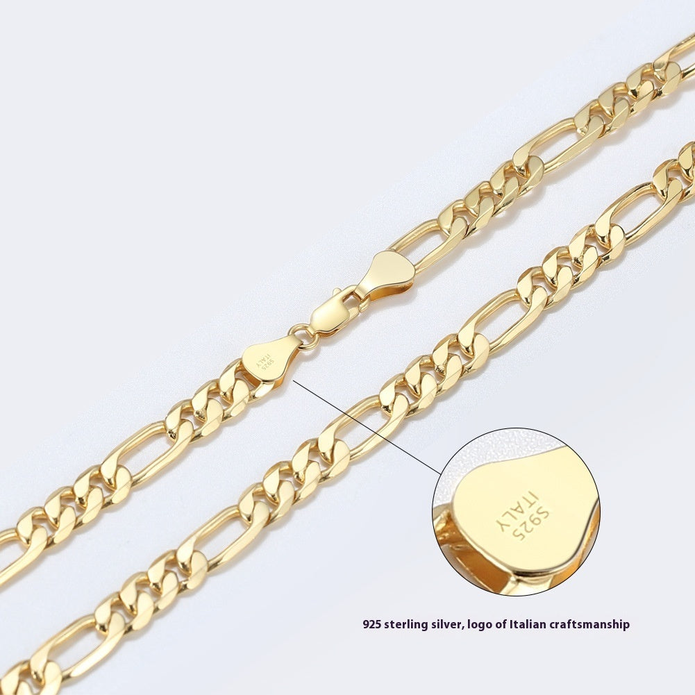 18k Gold Plated Sterling Silver Figaro Link Necklace