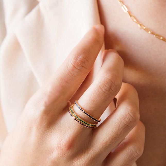 Gem Stone Stackable Rings