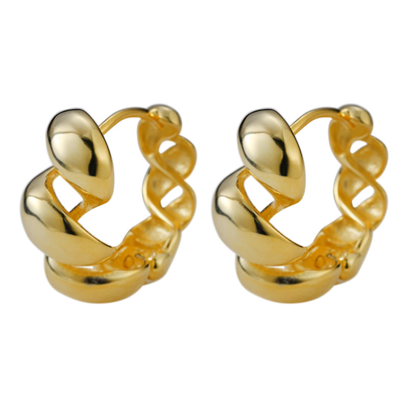 Sterling Silver Ribbon Twists Earrings