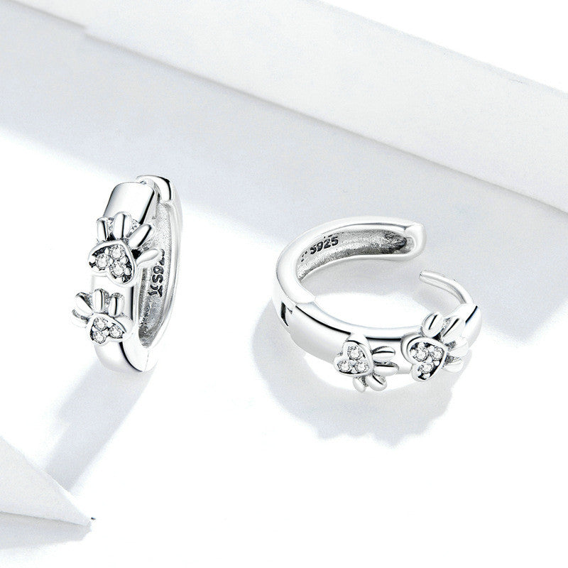 Perfect Friend Paw Sterling Earrings