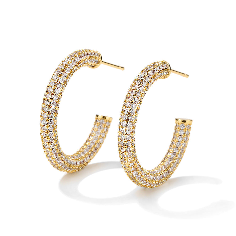 All Occasion Hoops Inlaid with Zircon