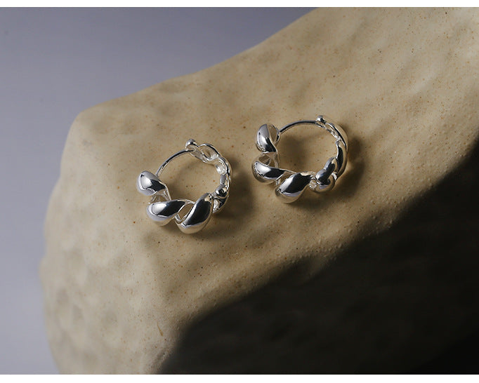 Sterling Silver Ribbon Twists Earrings