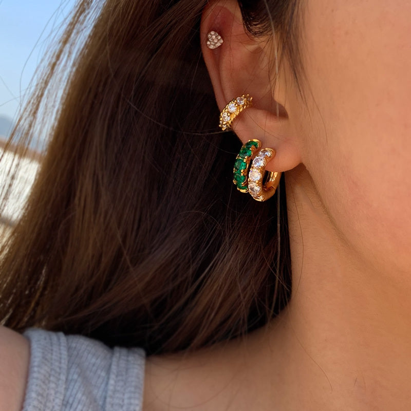 Gold Plated Gem Earrings