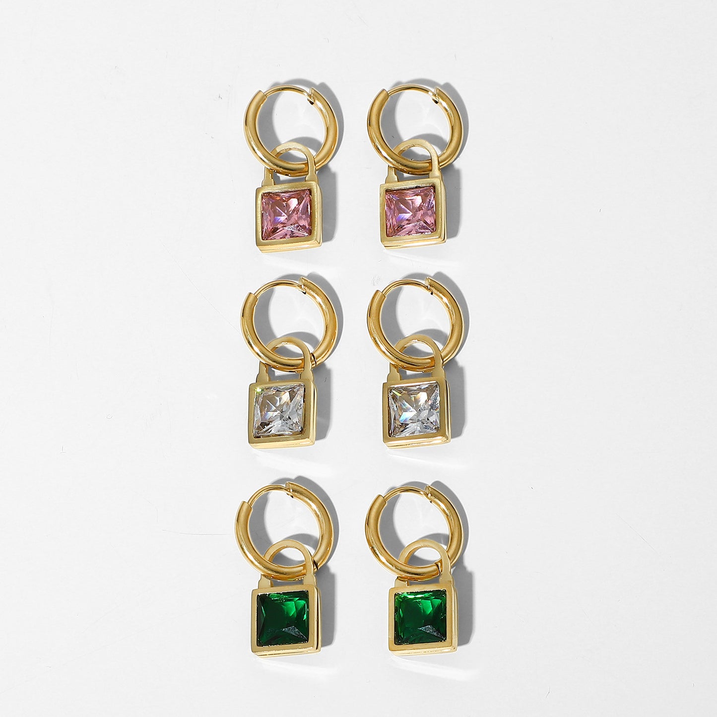 Lock-In Gem Pendant Earrings