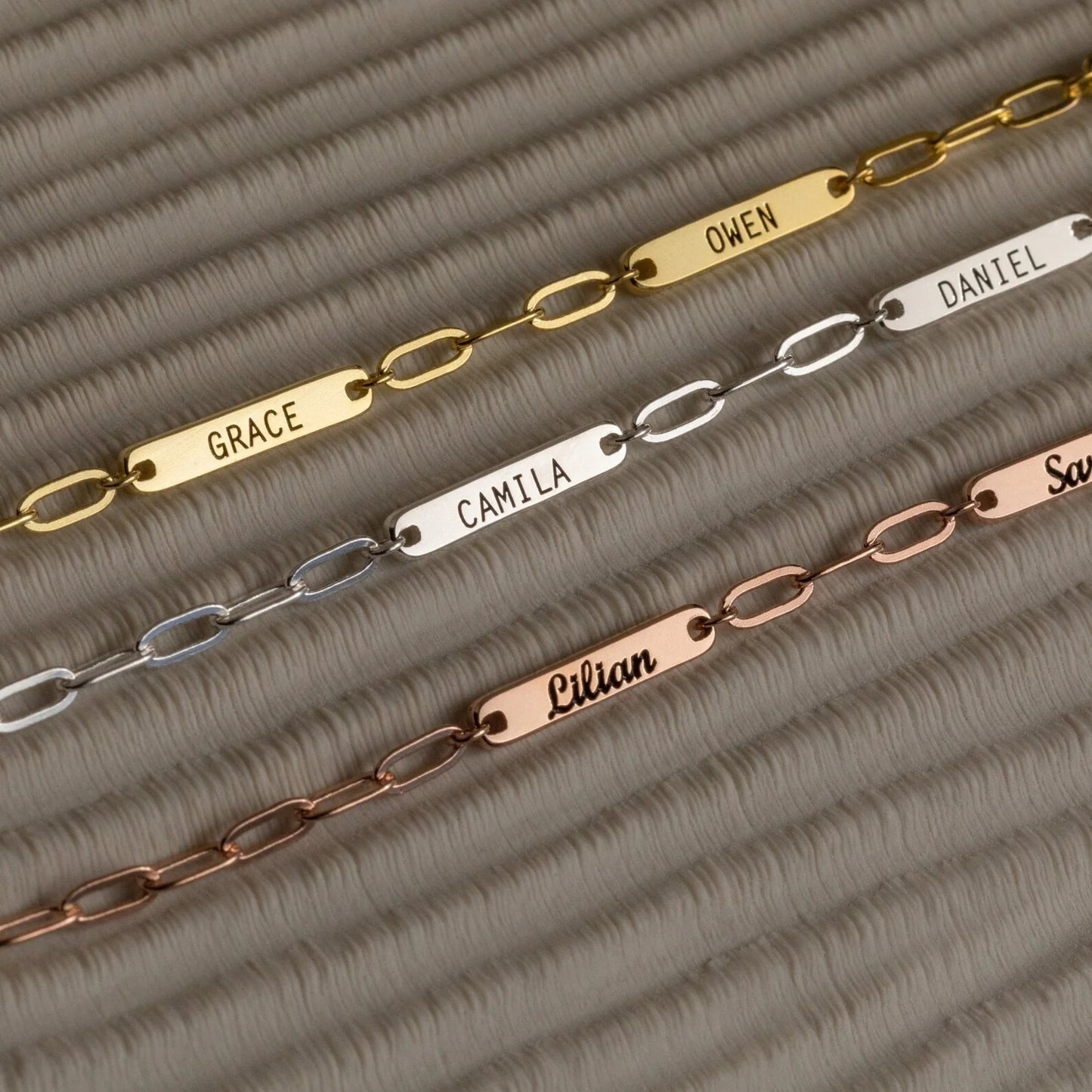 Personalized 3 Bar Name Necklace