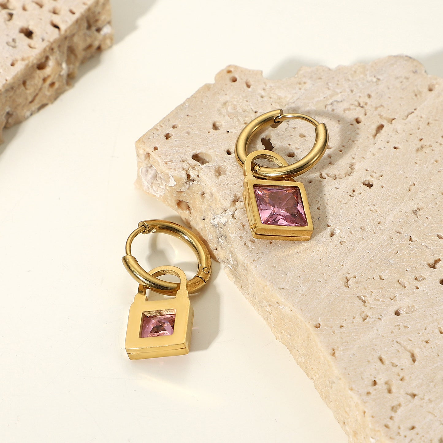 Lock-In Gem Pendant Earrings