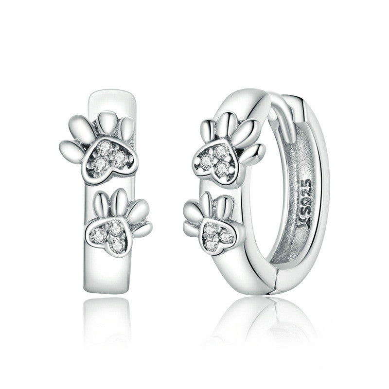 Perfect Friend Paw Sterling Earrings