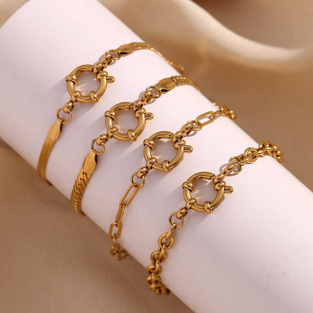 18K Gold Plated Slingshot Buckle Bracelet