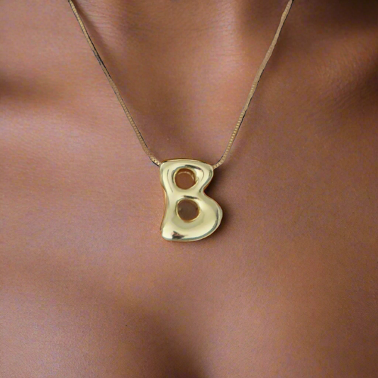 Drip Balloon Letter Pendant Necklace