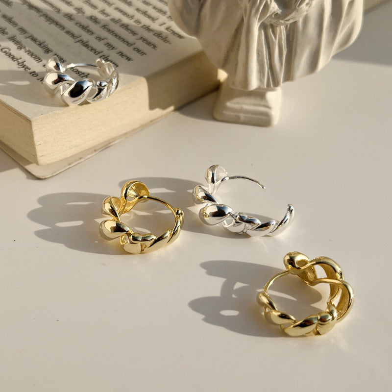 Sterling Silver Ribbon Twists Earrings