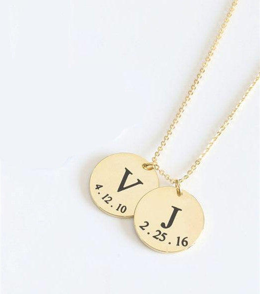 Personalized Letter Plaque Necklace