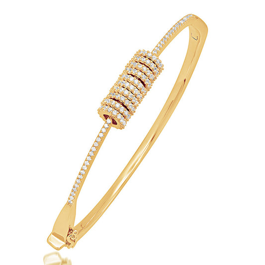 Diamond 18k Plated Sterling Silver Bracelet