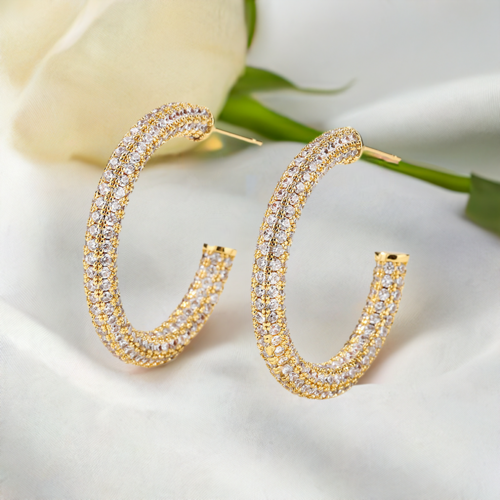 All Occasion Hoops Inlaid with Zircon